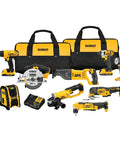 20V Max Cordless Tool Combo Kit With Drill Driver, Impact Driver, Oscillating Tool, Grinder, Circular Saw, Reciprocating Saw, Right Angle Drill