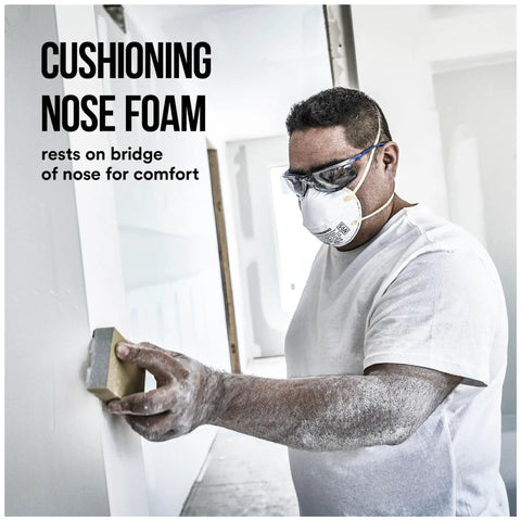 N95 Respirator Mask For Drywall Sanding All Day Comfort NIOSH Approved 95 Percent Filtration Advanced Filter Media For Easy Breathing Cushioned Nose Foam Adjustable Nose Clip Stretchable Straps 20 Pack Model 8210D20DC