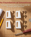 4 Pack Pocket Door Bottom Guide Set Plastic Sliding Door Hardware Adjustable Floor Mounted Guides For Home Office