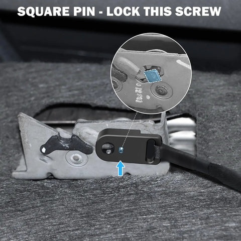 Rear Seat Quick Release For Ford F Series Trucks 2009 And Up Including F150 F250 F350 SuperCrew And SuperCab, 7075 Aluminum Back Seat Latch in use with square pin