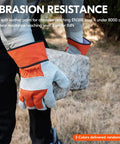 Man using Leather Palm Work Gloves For Men, Heavy Duty Gardening And Builder Gloves, in orange, lifting a rock