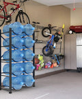 Heavy Duty 5 Gallon Water Jug Rack No Nonsense Detachable 5 Tier Double Row Stand That Holds 10 Bottles in garage