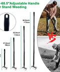 8 Tines Rake And Stirrup Hoe With Adjustable Long Handle For Weeding Digging And Loosening Soil Metal Garden Tiller Rake for Tough Weed