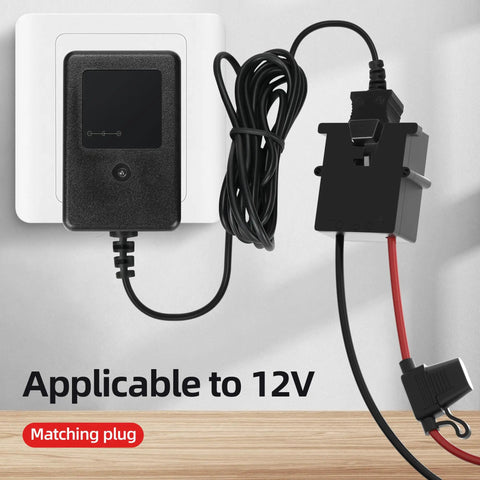 Image of Replacement Wire Harness Connector For 12V Power Wheels Battery with 12 AWG Wire and replaceable fuses shown connected