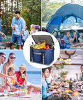 Collapsible Soft Cooler Bag With 75 Can Capacity For Beach And Road Trips Flip Top Lid Leakproof Ice Chest Lightweight Portable Cooler