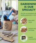 DIY Indoor Herb Garden Starter Kit With Heirloom Non GMO Seeds For Basil Thyme Parsley Cilantro Plus Potting Soil Pots And Scissors Grow Fresh Kitchen Herbs On Your Balcony Or Window Sill