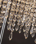 Crystal Lava Floor Lamp With Raindrop Sparkle, Silver Standing Light For Bedroom And Living Room, close-up of crystal strands