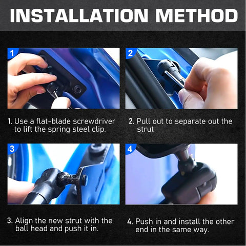 Installation steps for Rear Tailgate Lift Supports Pair For Enclave 2008 2014 Buick SG230114 6165 Gas Spring Shock Lift Supports Kit