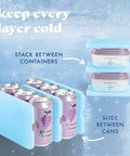 XL Slim Ice Packs For Lunch Boxes And Coolers Quick Freeze Reusable Ice Packs keeping cans and containers cold in blue design