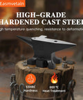 65 Pound Cast Steel Anvil With Multi Head Shape Round Horn Sharp Corner And Step For Bending, Shaping And Forging Blacksmith Tool