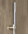 Euphoria Cosmopolitan Stick Hand Shower With DreamSpray Technology StarLight Chrome Finish mounted on wooden wall