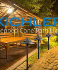 Olde Bronze 3 Watt Low Voltage LED Path Light Single Fixture For Outdoor Walkway Garden Lighting along a stone path