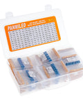 Metal Film Resistor Assortment Kit With 150 Values And 1500 Pieces, Half Watt, 1% Tolerance in a labeled case