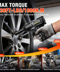 Half Inch Cordless Impact Wrench Delivers Up To 738 Foot Pounds Of Torque For Tough Bolts And Rusted Nuts Beast Mode Power For Car Tires Trucks SUVs RVs And Heavy Duty Garage Maintenance on wheel lug nuts