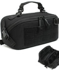 Wide Opening Tactical Pouch For Men With Full Access Design Travel Toiletry Organizer and EDC Gear Bag, black with compartments