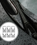 Top Quality 6 Piece Windscreen Wiper Fixing Clips In Manganese Silver For Quick Car Repair And Linkage Clamp Fixes On Most Common Vehicles To Get You Back On The Road In A Jiffy, 6 silver clips on wet windshield