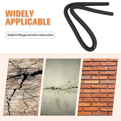 Black Foam Gap Filling Rod 2 Meter Backer Rod Rope For Concrete Crack Sealing Flexible Joint Fillers No Sweat Build Site Essential Tough As Nails Seals Wide Joints Easily with crack-filled surfaces.