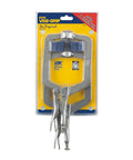 Beefy Locking C Clamp Set With Wide Opening Jaws And Guarded Quick Release Trigger, High Grade Alloy Steel Construction, 2 Piece Clamp Bundle For Securing Tapered Or Odd Shaped Work On Any Project, 9SP clamp set