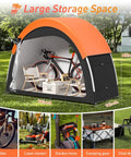 Upgraded Bike Tent With Rain Cover For Outdoor Storage Portable Bike Shed Fits 2 To 3 Bikes Heavy Duty 210D Oxford Fabric PU4000