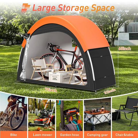 Upgraded Bike Tent With Rain Cover For Outdoor Storage Portable Bike Shed Fits 2 To 3 Bikes Heavy Duty 210D Oxford Fabric PU4000