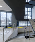 Yellow Plastic Barrier Chain For Safety And Crowd Control, 125 Feet Long And 2 Inches Wide, used to block stair access indoors
