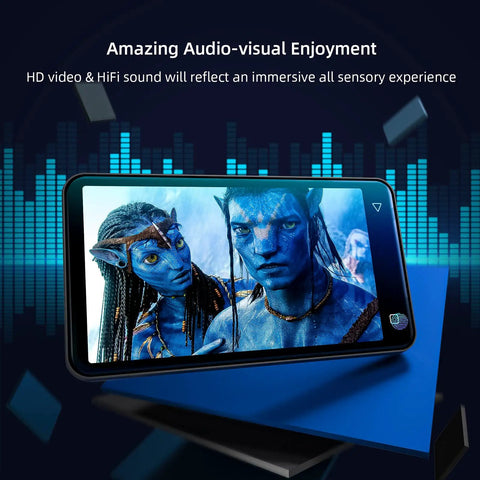 4 Inch MP3 Player With Bluetooth And WiFi Supports Spotify Amazon Music Pandora Audible And More Includes Spotify Kids App And MP4 Video Up To 1TB Storage On The Go Music Player For The Gym And Travel displaying HD video on screen