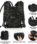 Tactical Molle Hydration Pack One And A Half Liter Capacity Water Reservoir Bag with adjustable straps and camouflage design