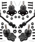 Front Upper And Lower Ball Joint And Sway Bar Link Kit For Dodge Dakota 1997 1998 1999 2WD And Dodge Durango 1999 2WD Replacement K7274 K7241 K7242 Drop In Ready And Built To Last., black steel ball joints and sway bar links with hardware
