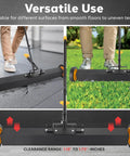 Heavy Duty Rolling Magnetic Sweeper Workhorse With Adjustable Handle Mega Pull Yard Boss Gear For Scrap Pickup And Garage Cleanup Solid Steel Frame 36 Inch Wide Magnet on smooth floor and grass.