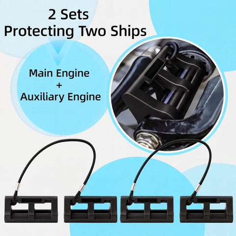 Two Sets Of 4-Inch Black Hydraulic Outboard Steering Locks For Trailering And Transport - Easy Install, Keep Your Boat From Swingin, Secure During Towing, Durable Clamp On Steering Cylinder Rod Locks