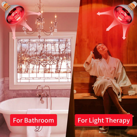 Infrared 250W R40 Heat Lamp Bulb For Brooder, Chickens And Pets, Reflector Incandescent Heating Lamp in bathroom and light therapy settings