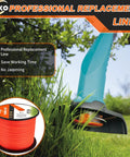 Beefed Up Heavy Duty 0.095 Inch Trimmer Line 880 Ft Reel Round Trimmer String Commercial Grade Cord For Most Gas Electric Cordless Trimmers Fits Wide Range Of Trimmer Models Durable Orange 3 Lb Pack For Pros And Home Use in use