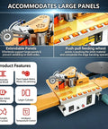 Portable Edge Banding Machine With 1200 Watt Power And Slick Automatic Tape Cutting For Serious Woodworkers Seeking Game Changing Curve And Straight Finishing Up To 60mm Width showing extendable panels and feeding wheel.