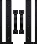 Magnetic Decorative Garage Door Accents Kit With Faux Hinges And Handles Black Finish Easy Install For Steel Doors Includes Four Hinges And Two Handles Upgrades Curb Appeal With Dope Rustic Modern Look, showing four black faux hinges and two handles for steel garage doors