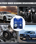Thinking Process: 14-piece steel inner bearing disassembler kit in blue case for car, motorcycle, and truck repair