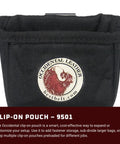 Clip On Pouch For Two Inch Belts Pro Grade Leather Tool Bag With Quick Clip On Design Keeps Your Gear Neatly Organized And Accessible Ideal For Truck Or Toolbox Made In USA, close-up view