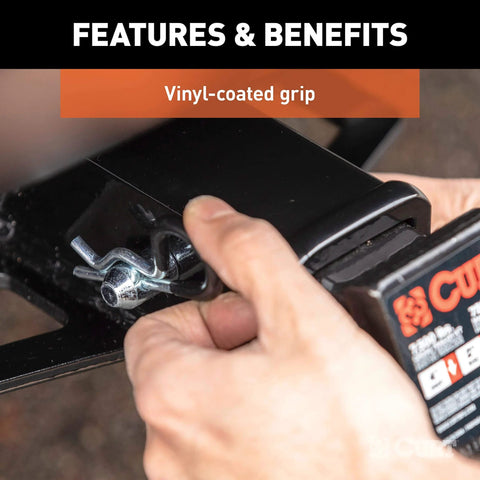 Trailer Hitch Pin And Clip With Vinyl Coated Grip Five Eighth Inch Diameter Fits Two Inch Receiver Clear Zinc Finish