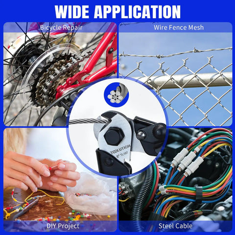 Heavy Duty 8 Inch Wire Rope Cutter With Hardened Blades Stainless Steel Cable Cutter For Clean Burr Free Cuts On Tough Jobs Built From CR V Steel For Rigging Construction Camping And DIY. Wide application image