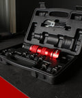 Open case of Pneumatic Rivet Gun Drill Adapter Turn Your Drill Into A Rivet Gun With Quarter Inch Capability And 8 Nosepieces