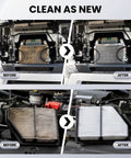 Before and after using High Pressure Radiator Cleaning Wand 30 Inch Heavy Duty Stainless Steel Dual Water And Air Cleaner With 5000 PSI