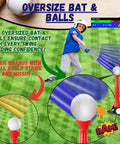 Child using Kids Tball Set With Tee Oversized Bat And Six Oversized Balls For Ages 3 To 5 And Toddlers Easy Hit Practice Outdoor Play