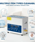 6L Heated Ultrasonic Cleaner Professional Grade 40Khz Digital Timer Heavy Duty Industrial Cleaning Machine, stainless steel for medical and lab use.