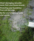 Gutter Downspout Extensions With 12x12 Catch Basin, Low Profile Design, Flexible Pipe Extends From 2.5ft To 8.2ft in use