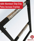 Tailgate Ladder For Pickup Trucks Universal Fit, Easy Install With Stainless Steel Self Drilling Screws, Durable Aluminum Step Grip Plates, And Sturdy Rubber Ladder Feet For Safe Bed Access close-up