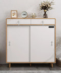 Solid Brass Cabinet Knobs With Polished Nickel Finish 2 Pack installed on modern white dresser in a home setting