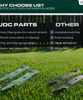 21 Inch Mulching Mower Blades Replacement Set Spare 2 Pack For Troy Bilt Mowers Replaces 942 0741A And Similar OEM Parts Heavy Duty Steel Easy Install For A Smooth Clean Cut, shown on grass