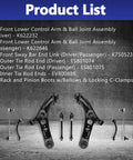 10 Piece Front Suspension Kit Beefed Up With Lower Ball Joints Sway Bar Tie Rod Bellows Replacement For Hyundai Elantra 2011 2016 And Veloster 2012 2017 Durable OEM Style Kit Fits Front End, showing all components.