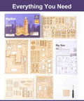 3D Wooden Puzzle Of Big Ben For Adults A Hands On Model Kit That Brings London Landmarks To Life Totally Epic Gift For Puzzle Nerds 14 Plus Hobby Builders, wooden pieces and instructions
