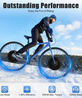 Cyclist riding snow with Beefy 1500W 48V Rear Hub Ebike Conversion Kit With LCD Display, Controller And Shifter