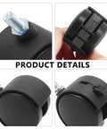 Close-up of the M8 threaded stem on a black 2-inch plastic caster wheel.
Brake-equipped black 2-inch caster wheel with mounting stem.
Front view of a black 2-inch nylon caster wheel with M8 threaded stem.
Angled view of a black 2-inch caster wheel showing brake option.